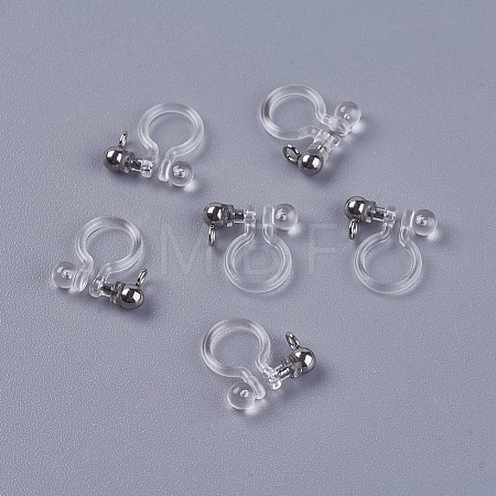Transparent U Type Alloy Ear Clip PALLOY-WH0009-01P-1