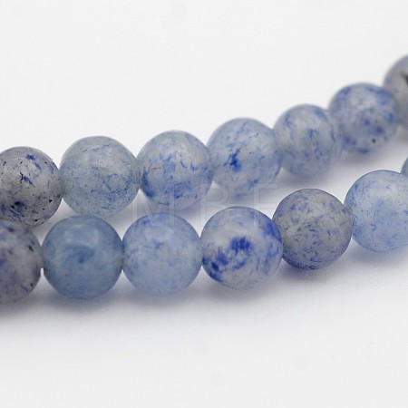 Dyed & Heated Natural Blue Aventurine Round Beads Strands G-N0120-08-4mm-1