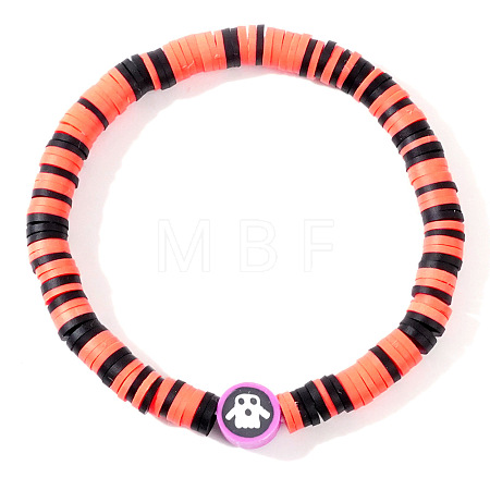 Halloween Polymer Clay Heishi Beads Stretch Bracelets KN1283-9-1