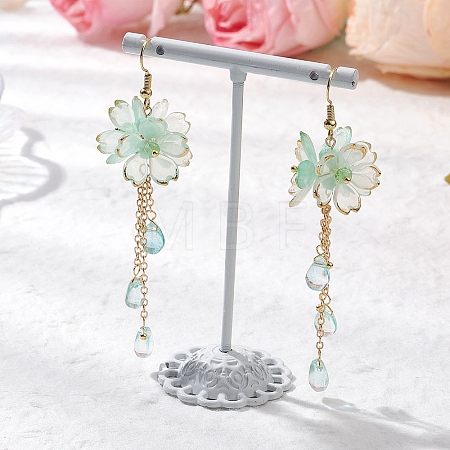 Flower Dangle Earrings EJEW-TA00636-02-1