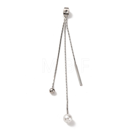 Brass with ABS Plastic Imitation Pearl Charm Ear Nuts KK-G510-11P-1