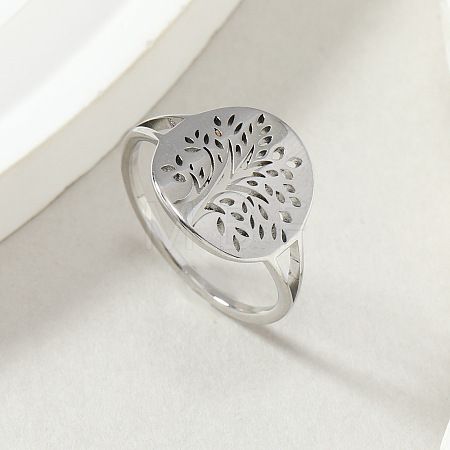 Tree of Life 201 Stainless Steel Finger Rings FS-WG3B6B9-06-1