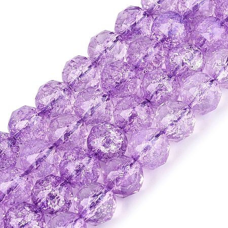 Crackle Transparent Glass Beads Strands GLAA-Q108-02A-07-1
