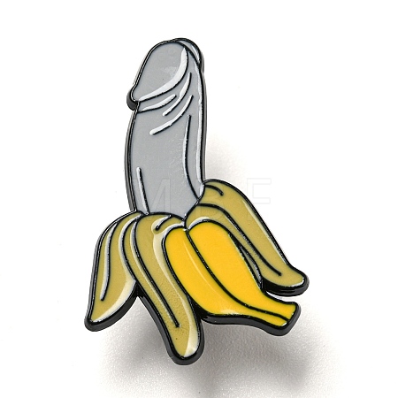Banana Alloy Enamel Pin Broochs AJEW-Z023-11EB-1