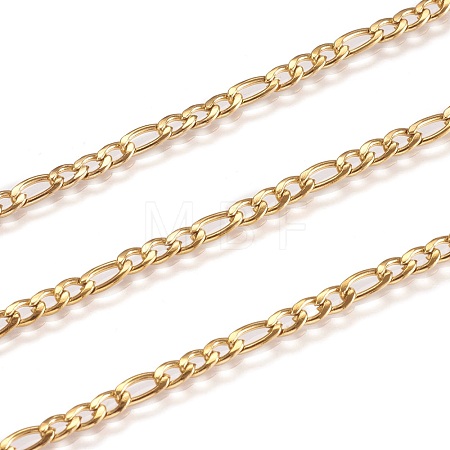 Ion Plating(IP) 304 Stainless Steel Figaro Chains CHS-H007-30G-1