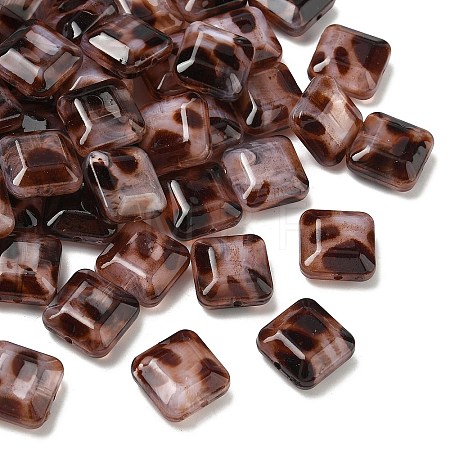 Opaque Acrylic Imitation Leopard Print Beads OACR-B052-03-1