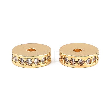 Brass Micro Pave Clear Cubic Zirconia Beads KK-H292-40G-1