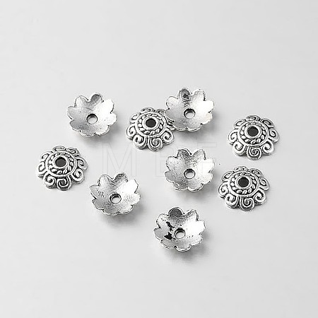 Tibetan Style Alloy Flower Bead Caps X-TIBEB-O004-16-1