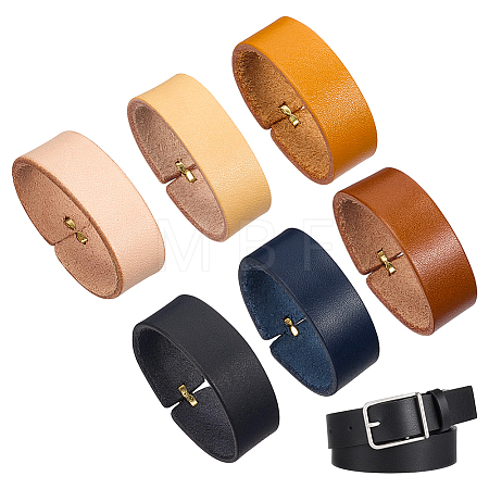 6Pcs Cowhide Leather Loop Keepers FIND-PH0062-15-1
