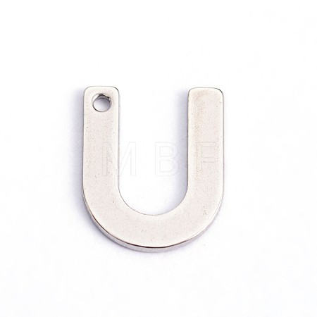 Non-Tarnish 304 Stainless Steel Letter Charms X-STAS-O072-U-1