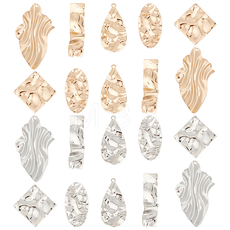 20Pcs 10 Style Brass Pendants FIND-BC0004-33-1