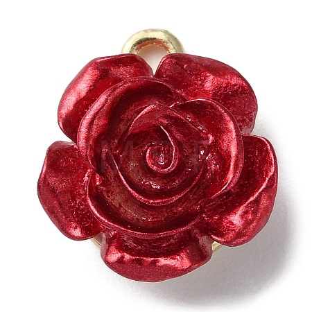 Opaque Resin Rose Pendants X-PALLOY-Z016-02G-1