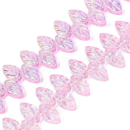 Electroplate Transparent Glass Beads Strands EGLA-N056-03A-05-1