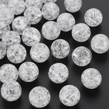 Transparent Crackle Acrylic Beads MACR-S373-66B-N12-1