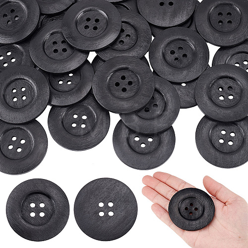 Olycraft 30Pcs Wood Buttons BUTT-OC0001-50B-1