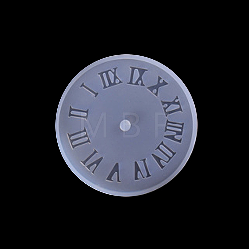 Flat Round with Roman Numerals Clock Wall Decoration Food Grade Silicone Molds SIMO-PW0001-424D-02-1