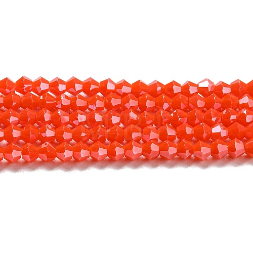 Opaque Solid Color Electroplate Glass Beads Strands EGLA-A039-P4mm-A03-1