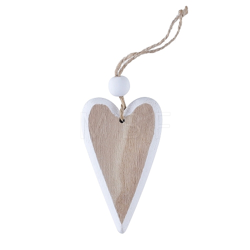 Valentine's Day Pine Wood Heart Pendant Decorations HULI-PW0002-091C-1