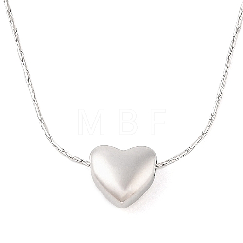 Non-Tarnish 304 Stainless Steel Cardano Chain Heart Pendant Necklaces for Women NJEW-Z046-01P-1