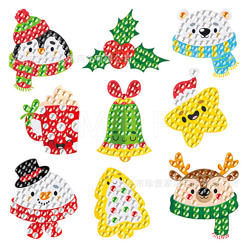 Christmas Theme DIY PVC Diamond Painting Sticker Kit PW-WG29650-10-1