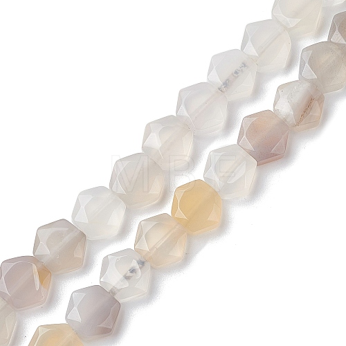 Natural White Agate Beads Strands G-K359-C07-01-1