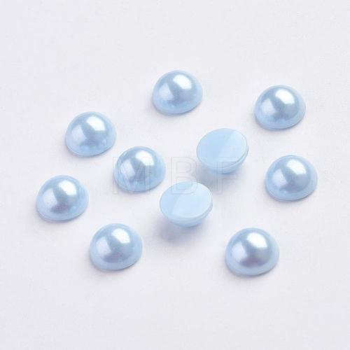 Spray Painted Imitation Pearl Acrylic Cabochons ACRP-F001-8mm-FP32-1