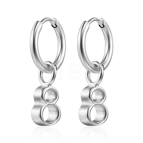 Stainless Steel Number 8 Dangle Earrings for Women KV1004-2-1