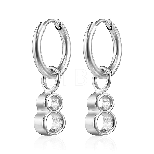 Non-Tarnish Stainless Steel Number 8 Dangle Earrings for Women KV1004-2-1