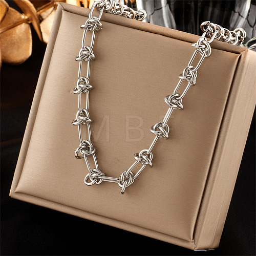 Titanium Steel Knot Link Chain Necklaces WGD3F87-04-1