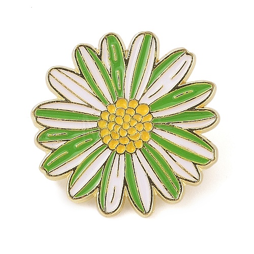 Flower Golden Enamel Pins JEWB-K012-07C-G-1