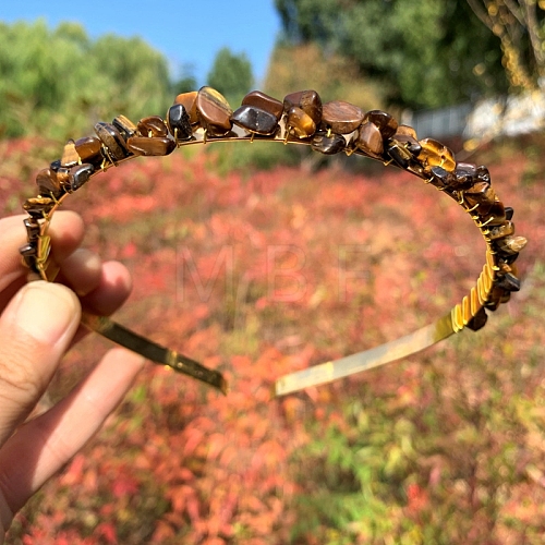 Natural Tiger Eye Hair Bands PW-WGC1C33-59-1