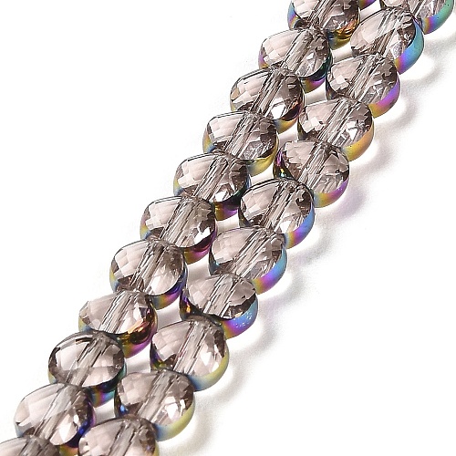 Electroplate Transparent Glass Beads Strands EGLA-Z001-02B-1