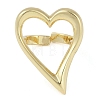 Hollow Heart Brass Open Cuff Ring RJEW-Q819-29G-2