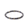 Bohemian Natural Labradorite & Golden Synthetic Non-magnetic Hematite Beaded Stretch Bracelets for Women Men NY1304-4-1