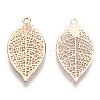 Rack Plating Brass Filigree Pendants KKC-T001-42KC-1