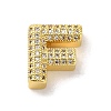 Brass Micro Pave Clear Cubic Zirconia Charms ZIRC-C009-01G-F-1