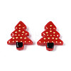 Christmas Printed Opaque Resin Beads RESI-N043-27B-1