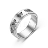 Rotating Stainless Steel Anxiety Relief Rings for Women Men PW-WG4928D-06-1