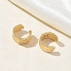 C-Shaped with Letter X Brass Micro Pave Clear Cubic Zirconia Cuff Earrings EJEW-L316-01G-11-3