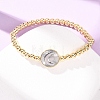 Brass Round Beads Stretch Bracelets for Women BJEW-H640-03B-GP-2