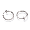 Tarnish Resistant 304 Stainless Steel Retractable Clip-on Hoop Earrings X-STAS-O135-01D-2