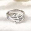 304 Stainless Steel Micro Pave Cubic Zirconia Finger Rings for Women RJEW-K316-06P-1