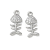 Brass Micro Pave Clear Cubic Zirconia Charms KK-P355-01D-P-1