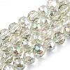 Electroplate Transparent Glass Beads Strands EGLA-N002-34C-C09-1