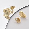 Rack Plating Brass Micro Pave Clear Cubic Zirconia Stud Earrings EJEW-K299-01G-S-3