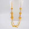 Multi-layer Alloy Pendant Necklacez & Stud Dangle Earrings & Cuff Ringz Sets WGFFF8E-01-2