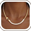 Brass Pave Clear Cubic Zirconia Tennis Necklaces WGA050F-01-1