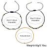 3Pcs 3 Styles Natural Golden Sheen Obsidian & Brass Round Beads Adjustable Bracelets & Brass Round Beads Stretch Braclets for Women TQ6408-3-5