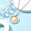 304 Stainless Steel and Alloy Round With Word Forever In My Heart Pendant Necklace NJEW-JN04697-02-3