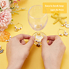 16Pcs 16 Style Bees & Flower Theme Alloy Enamel Wine Glass Charms AJEW-BC0003-91-3